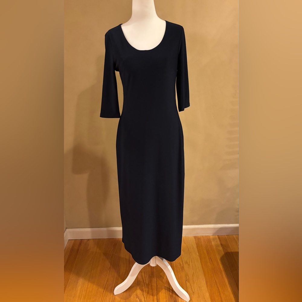 Lauren Ralph Lauren long dark navy Maxi Dress with sleeves lined size 4